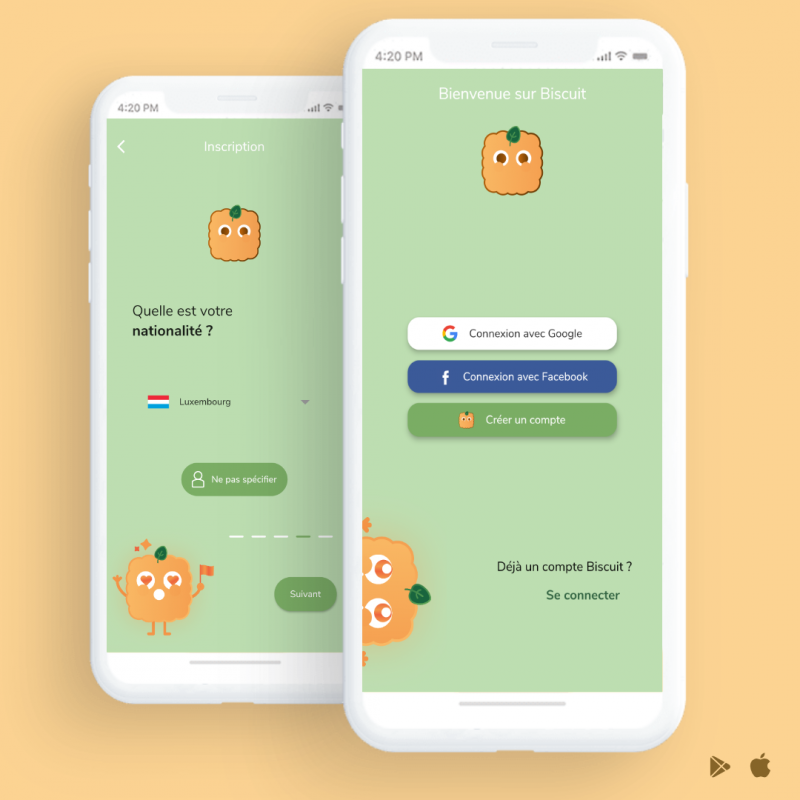 Image présentation Application mobile Biscuit